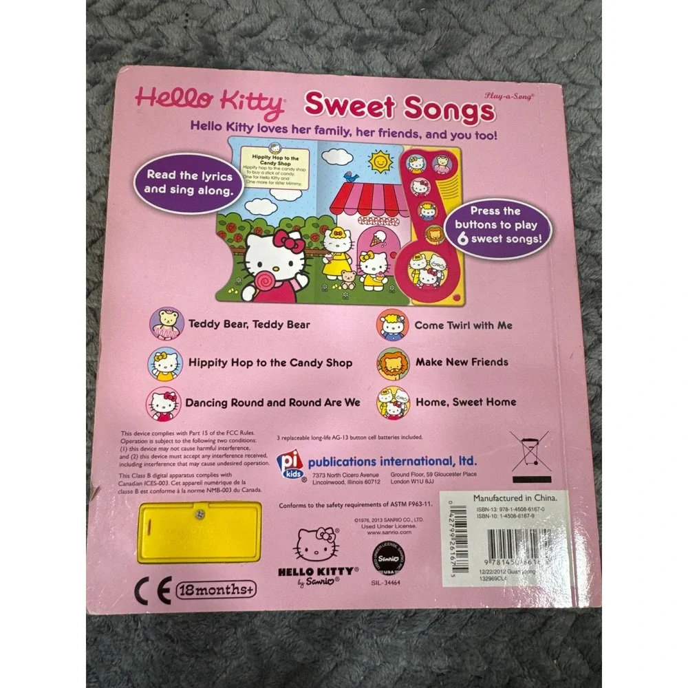 Hello‎ Kitty Sweet Songs Play-a-Song Interactive Sound Board Book Sanrio 2013